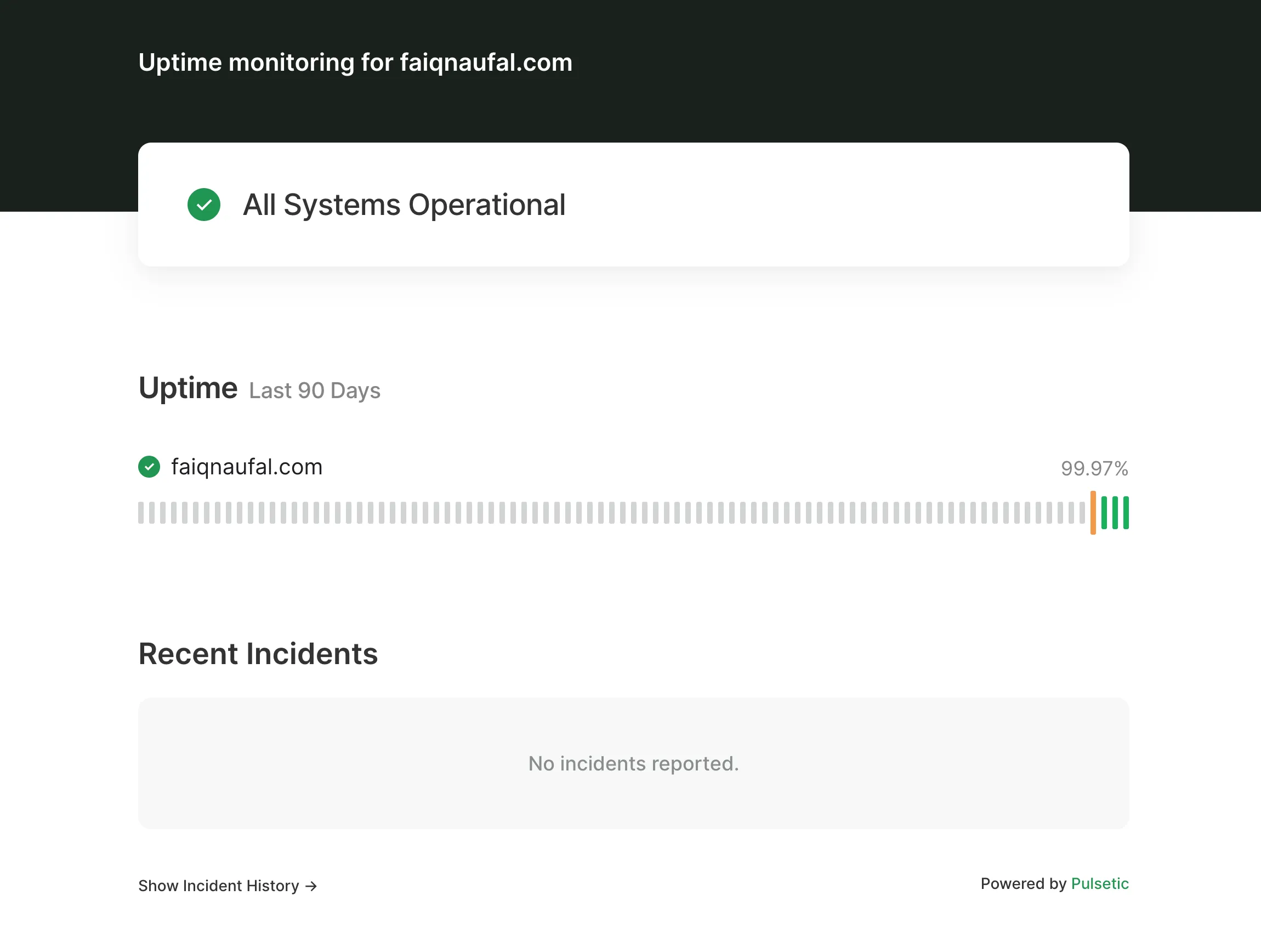 Image of monitoring status page